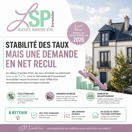 Stabilité des taux mais une demande en net recul